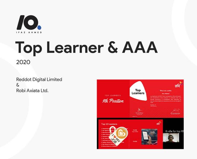 Top Learner Robi & AAA Certified